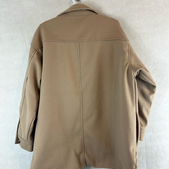 Faux suede drop sleeve shocker over size large camel tan mohair wool felt NWOT - Picture 4 of 7